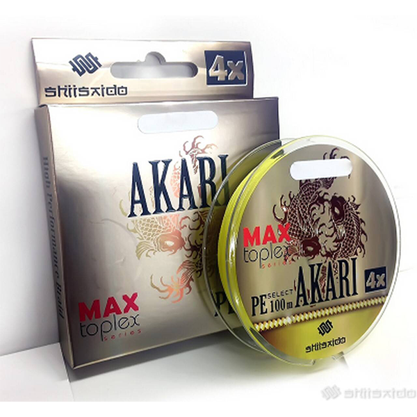 Шнур плетеный "Shii Saido" Akari 4X, L-150 м, d-0,205 мм, test-8,15 кг, yellow / SBLA150-4X-20