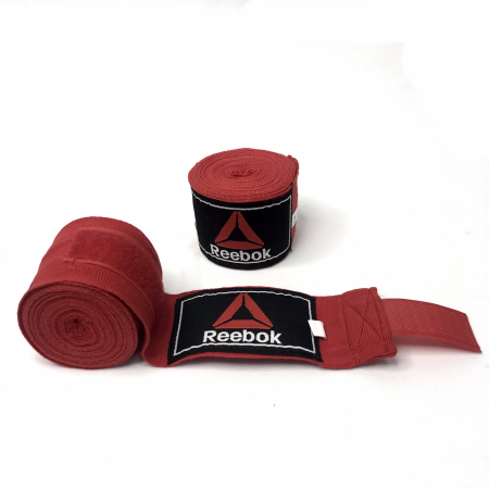 Бинт боксерский Reebok (х/б+эластан) красный 5 м / 1216