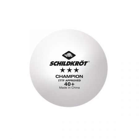 Мяч н/т Schildkröt 3* Champion ITTF, белый / 16062