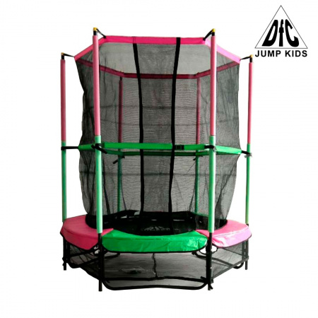 Батут DFC JUMP KIDS 55" зел/роз, сетка (137см) / 55INCH-JD-GP