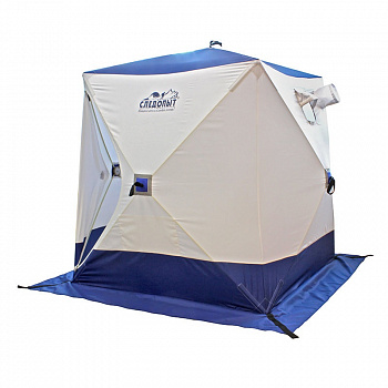 Палатка зимняя куб СЛЕДОПЫТ 1,8 х1,8 м, Oxford 240D PU 1000, 3-местная, цв. бело-синий / PF-TW-12