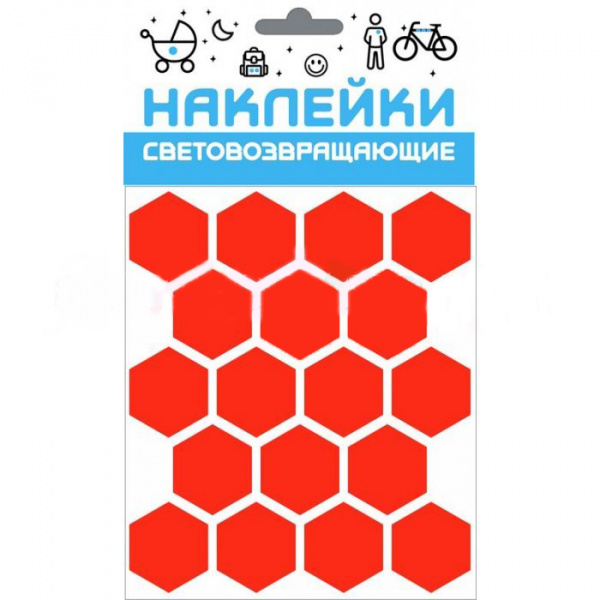 Н-р наклеек световозвр. "Сота" 100х85 красн / 326174